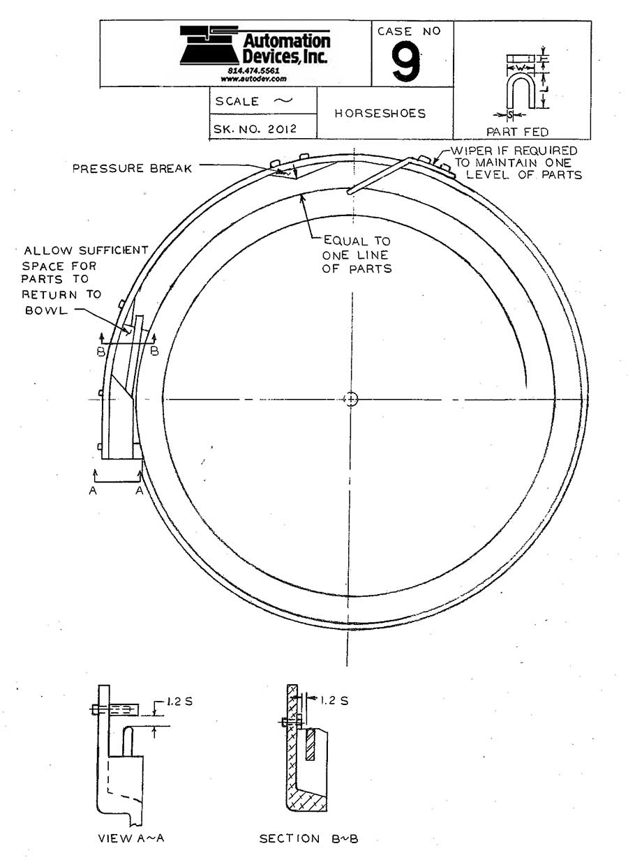 vibratory feeder bowl tooling instructions to horseshoe shaped parts