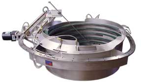 Custom tooled conveyor belt vibratory feeder bowl